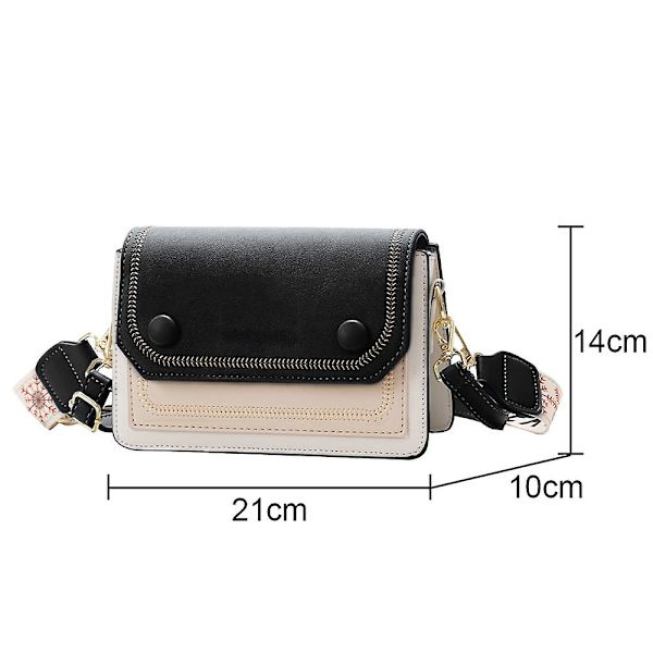 Liten crossbody-väska för kvinnor - Handväska - Tvåfärgad modedesign black