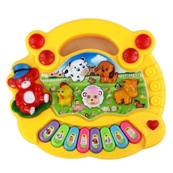 Tidlig Uddannelse 1 År Gamle Baby Legetøj, Dyrefarm Klaver Musik Udviklingslegetøj, Baby Musikalsk Instrument - Gul eller Rød