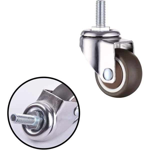 Små Möbelrullar 4 Stycken Swivel Rullar Möbeltunga Rullar Industriella Rullar - M6*15