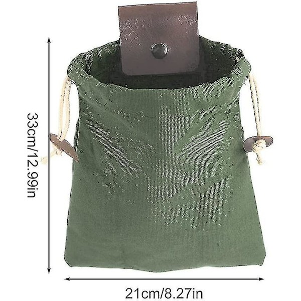 Läder och canvas bushcraft väska Upkey midjeväska kvinnor och män läder och canvas bushcraft väska hopfällbar vaxad canvas foraging väska canvas bärväska