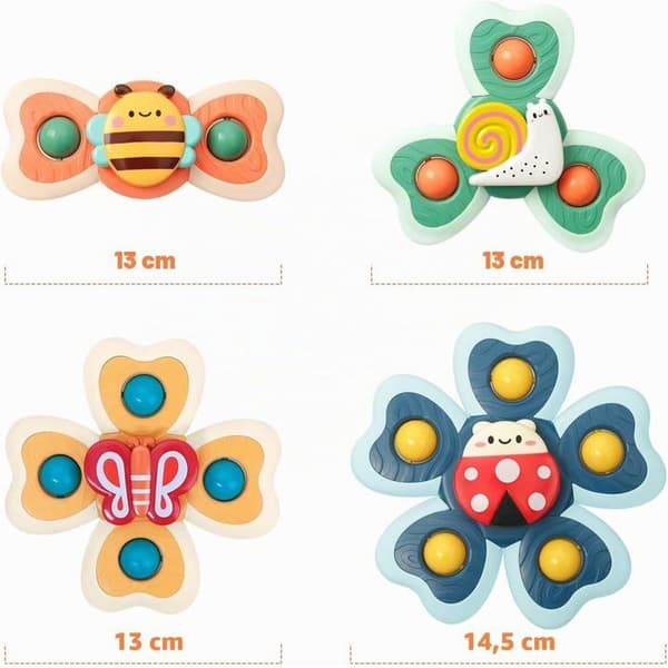 Baby Sugkoppsleksaker, Sensoriska Leksaker och Present för Småbarn 1-3 År (4 Delar)