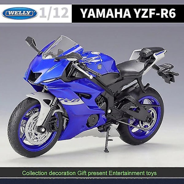 Welly 1:12 2024 Yamaha Yzf-r6 Diecast-moottoripyörämalli Raskaan sarjan matkamoottoripyörä Valuauton leluautokokoelma Lapsi B493 YZF R6 nobox2