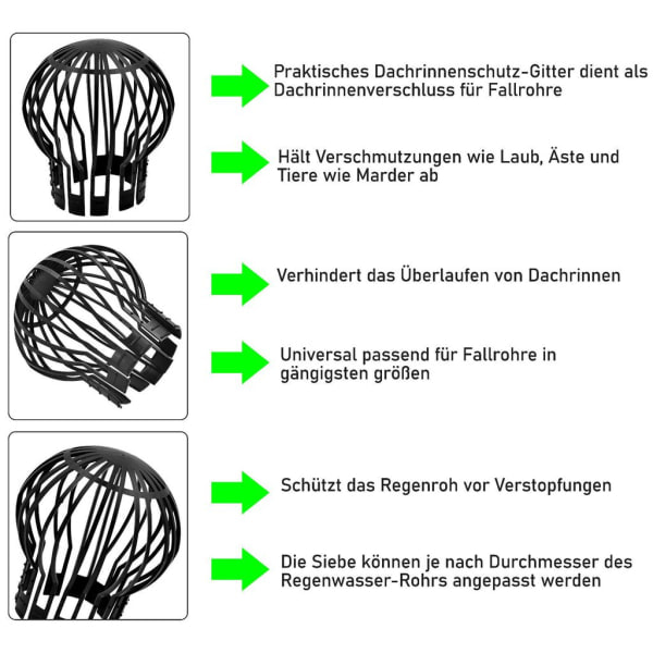 4x Løvbeskyttelse Nedløbsbeskyttelse Nedløbsbeskyttelse Regnrendebeskyttelse Tagrendebeskyttelse Nedløbsbeskyttelse Afløbsskærme
