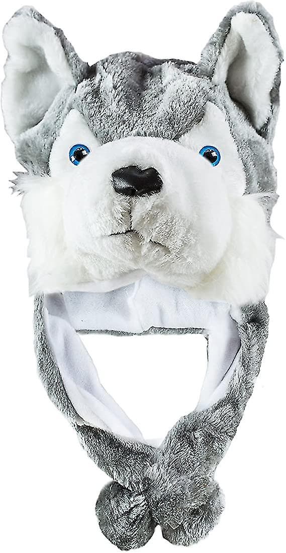 Husky Timber Wolf Plyschdjur Vintermössa Varm Vinter (kort)
