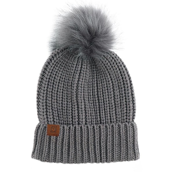 Hue til kvinder og mænd Vinterhue Dame Cuffed Beanies Hue Varm Huer Sort grey