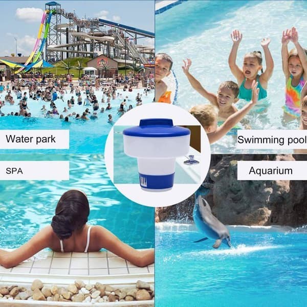 Flydende klordispenser til swimmingpools, 1 stk. 8 tommer justerbar automatisk klordoserer