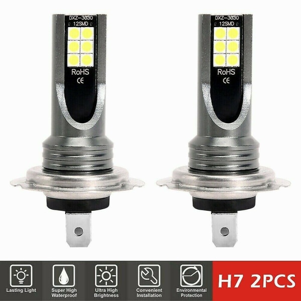 2x H7 Led Headlight Xenon Hi/low Beam Kit Replace Bulbs 6000k Canbus