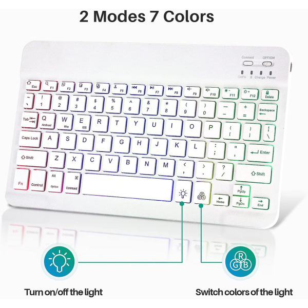 Bluetooth tastatur og mus Combo genopladeligt trådløst tastatur og mus