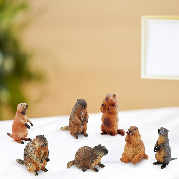 Miniatyr Groundhog Model Ornament Kunstig Groundhog Toy Simulert Groundhog Dyremodell Leketøydekorasjoner For Miniatyr Zoo Og Hage Sandbord C