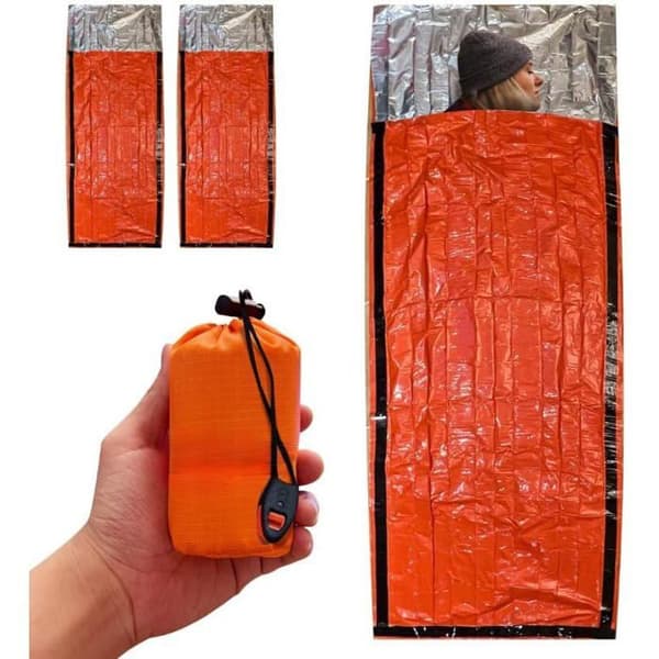 Sovepose, bærbar sovepose, vandtæt tæppe til camping, vandreture og andre udendørs aktiviteter, orange