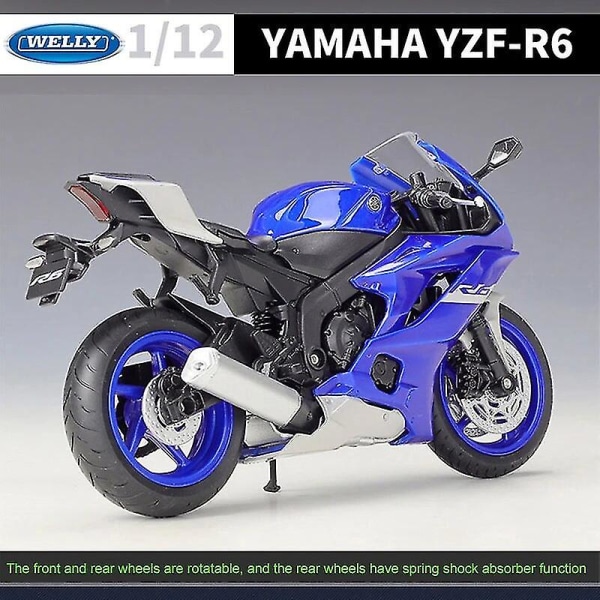 Welly 1:12 2024 Yamaha YZF-R6 Diecast Motorsykkelmodell Tungt Reises Diecast Motorsykkel Legering Lekebil Samling Barn B493 YZF R6 boxed5