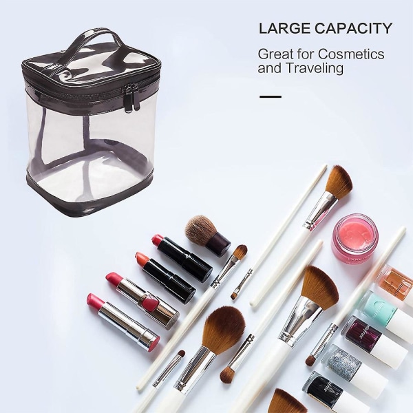 Klar kosmetiktaske Toilettaske, Gennemsigtig rejsetaske til toiletartikler, Gennemsigtig makeuptaske Mulepose, Taske til mænd, kvinder