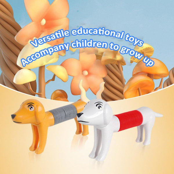 Diy Stress Relief Toy Retractable Tube Dog Decompression Toy Fidget Stretchable Spring Dog NO BOX color02