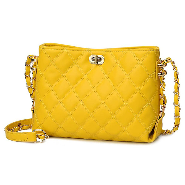 Små crossbodyväskor för kvinnor Handväskor Mode Läder Lätta Handväskor yellow