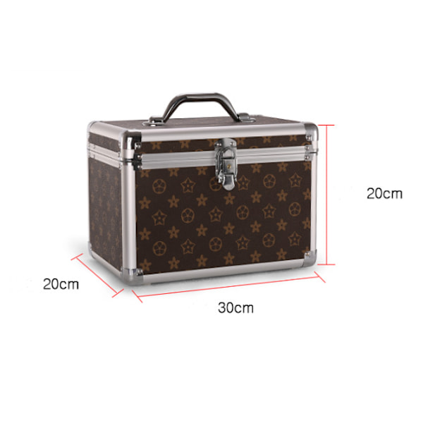 Kosmetisk arrangör Kosmetisk arrangör Box Bärbar Make Up Case Låsbar Förvaringslåda för Smycken & Make Up Verktyg brown