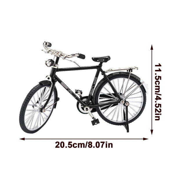 1:10 Mini Cykel Model Skala Kit Finger Bike Modeller Legetøj Retro gør-det-selv Complete assembly black