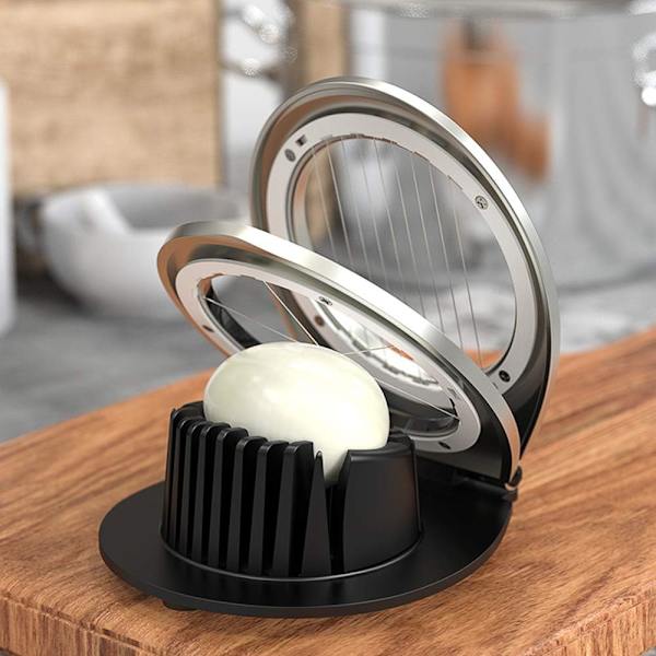 Äggskärare, Äggskärare Heavy Duty Slicer för Kokta Ägg Jordgubbsfruktgarneringsskärare, Rostfritt Ståltråd med 3 Skivningsstilar, Diskmaskinssäker