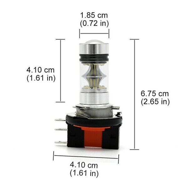 2x H15 LED-ajovalolamppua 8000k 20smd Kaukovalo DRL-lamput Sarja Autolle Alasvalo