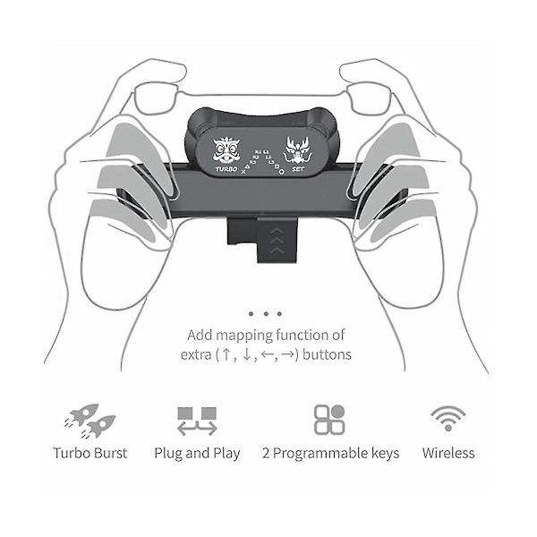 For Game Controller Back Button Attachment Dualshock4 Rear Extension Adapter Gamepad Paddle Key Wit Hy