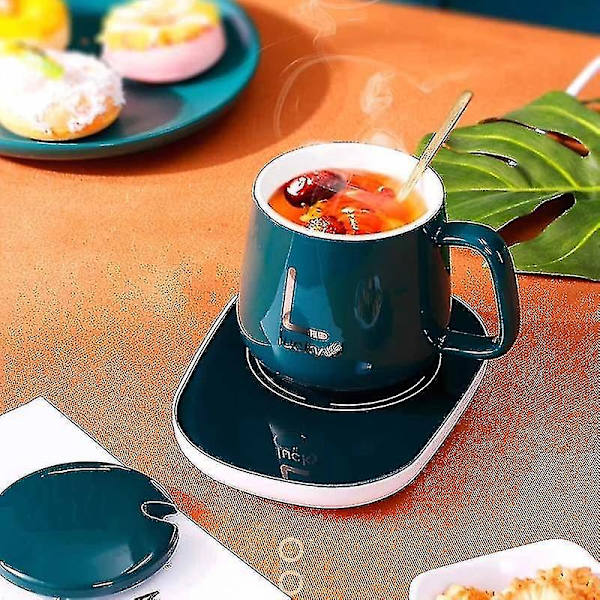 Kaffe Kops Varmer Pad Kop Varmer Coaster Konstant Temperatur Opvarmning Usb Elektrisk Kops Måt Sæt Mælk Te Vand Hjem Kontor Gave Green Pad (No Cup)
