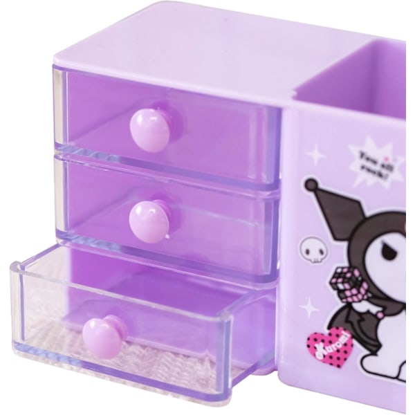 Anime Desktop Cinnamoroll Skrivebords Kontorartikler Beholder Penneholder til Skrivebord Sød Blyantskop Pot Makeup Penselholder Miniboks Kuromi