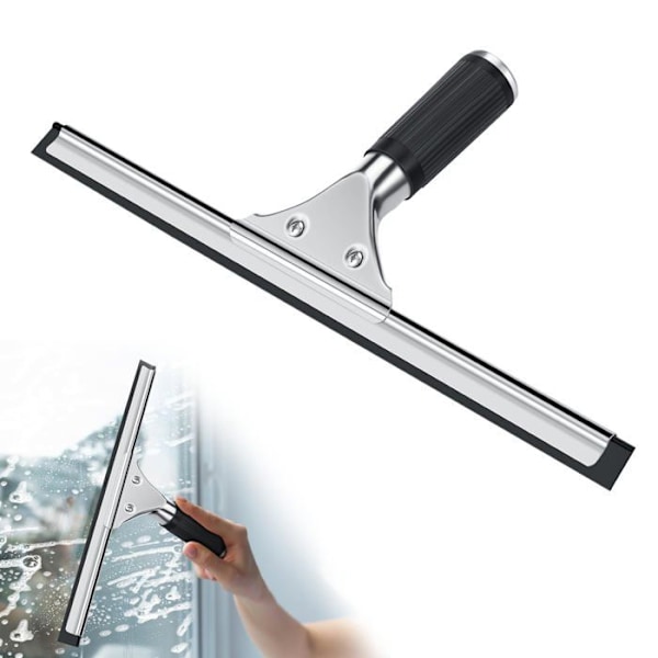 Professionel vinduesaftrækker, vinduesaftrækker i rustfrit stål med 35 cm blad, til rengøring og tørring af glas, osv.