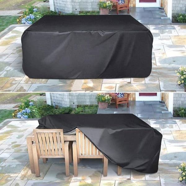 Havemøbelovertræk, 420D Oxford rektangulær presenning havemøbelovertræk - 213 x 132 x 72 cm