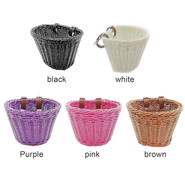Retro-pyöräkori, punottu pajukori, etukori ohjaustankoon Purple
