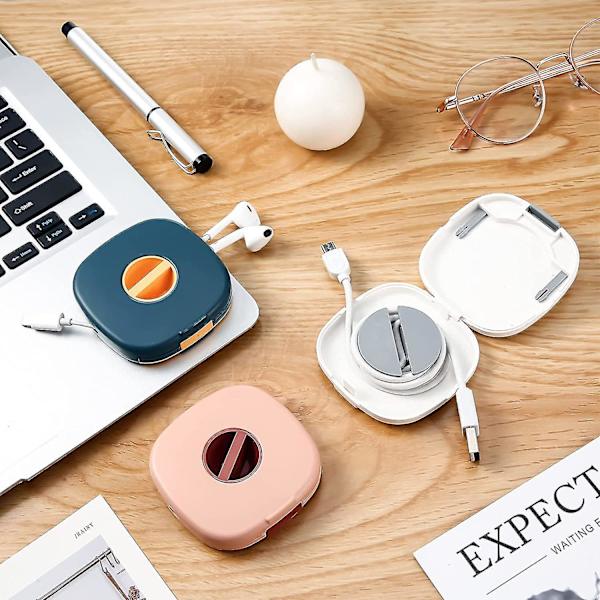 6 kappaletta vedettävä kaapelihallinta latausjohdon järjestäjä puhelimen johdon pidike vedettävät kaapelikelat pieni käämikotelo USB-kaapelille kuulokejohdolle