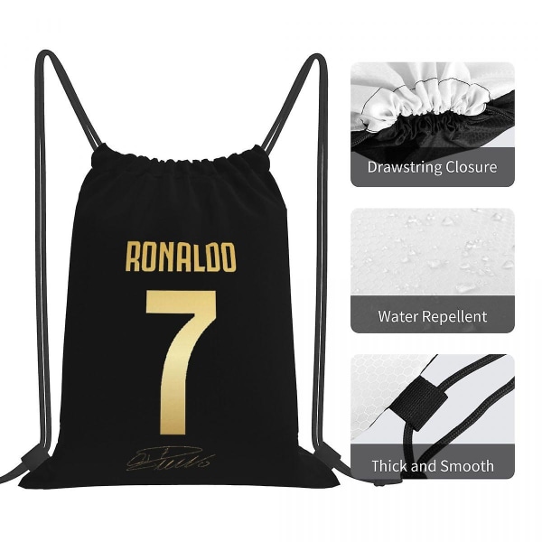 Cr7 Cristiano Ronaldo Ryggsäckar Multifunktionsväskor med dragsko Dragsko Bunt Pocket Sportväska Bokväskor för resestudenter One Size 10