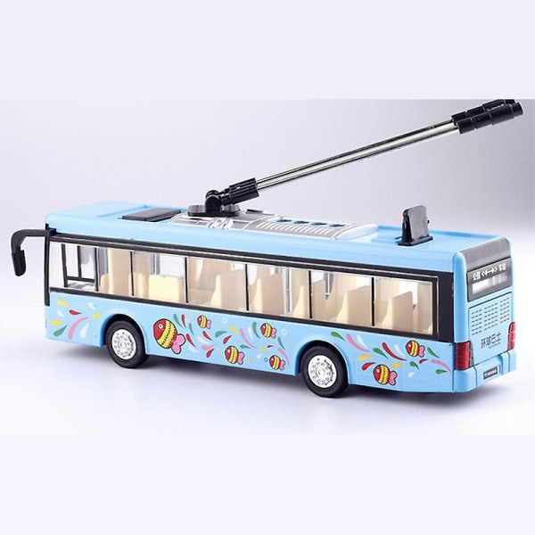 Barnleksaker Legering Sightseeingbuss Modell 1/32 Trolley Bus Diecast Spårvagn Bussfordon Billeksak med ljus