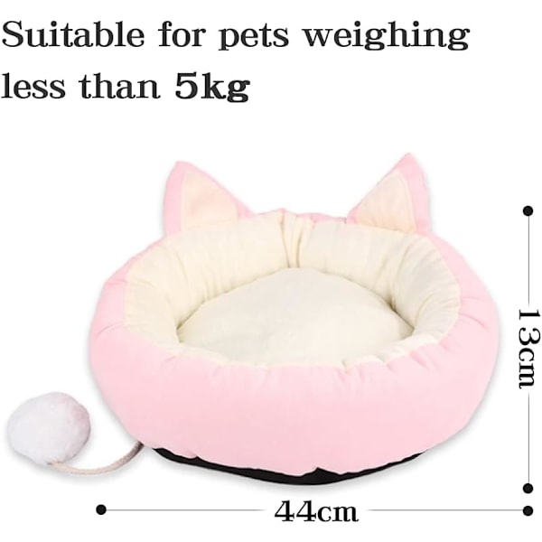 Katteseng Katte beroligende senger Kattesove seng med katte Pom Pom leke avtakbar vaskbar Fluffy kattesenger for innendørs katter-Rosa
