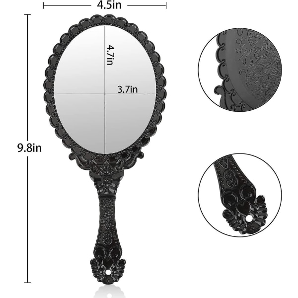 Vintage handhållen spegel, liten handhållen dekorativ spegel(hy)