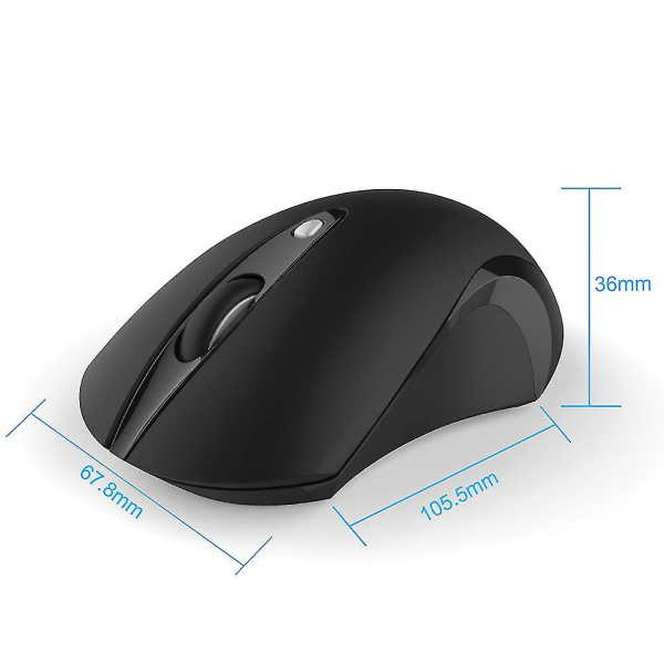 2,4 g trådløs mus, for Mac og Windows-datamaskiner og bærbare datamaskiner, svart Hs