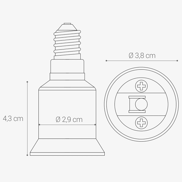 4x Sockeladapter - E14 till E27 Sockelkonverter