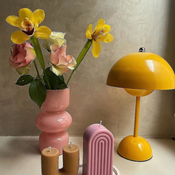 Nordisk sopp nattlys LED blomsterknopp bordlampe USB nattbord bryllupsrom skrivebord enkel dekorasjon Orange USB Rechargeable