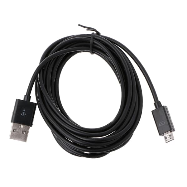 283cm/9.28ft Micro USB-strömkabel för PS4-kontroller Laddningskabel Linje Micro USB Laddningskabel Svart Svart