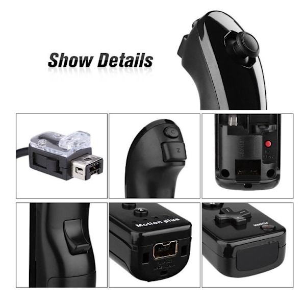 cbs Inbyggd Motion Plus Trådlös Fjärrkontroll Spelkontroll Joystick - Black A Set