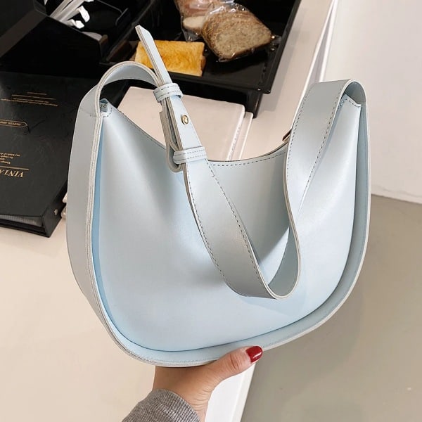Fashion Himmelblå Damehåndtasker PU Læder Runde Skuldertasker til Kvinder Sommer Lyse Farver Damer Crossbody Taske Enkelt Sac 25cm-9cm-20cm Yellow Bag