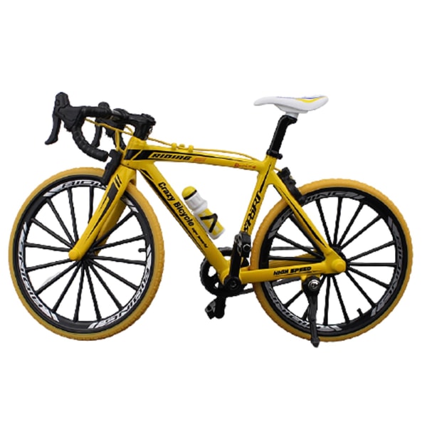 Minicykel Model Legetøj Legering Plast Downhill Mountain Bike Legetøj Gaver til drenge Bend The Bike Yellow