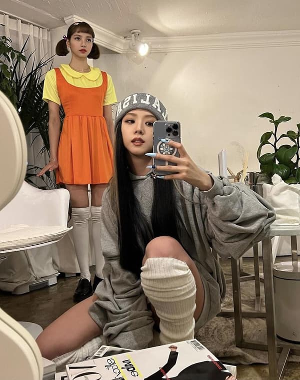 Jisoo Lisa Kirje Harmaa Hattu Neulepipo