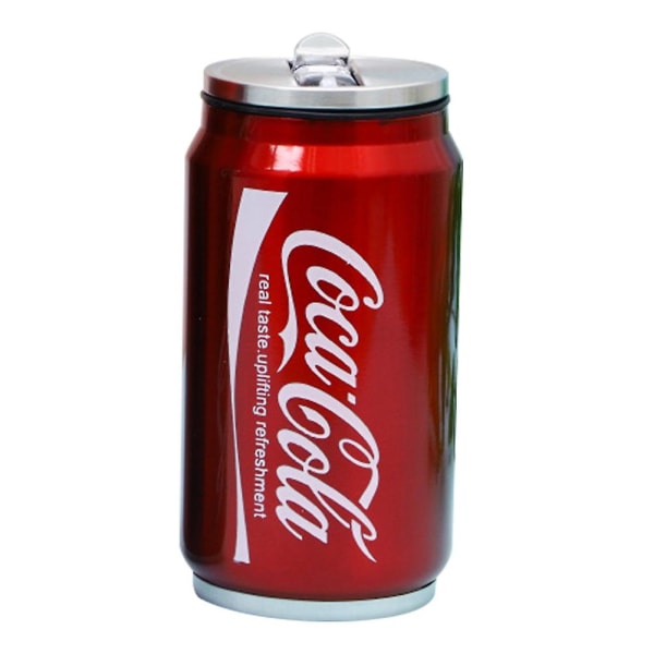 Kaesi350ml 500ml rustfrit stål udendørs bilisoleret halm Cola dåse flaske kop 350ml Red