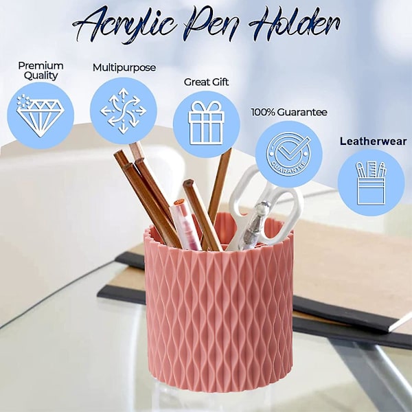 Kosmetisk opbevaring Makeup Pensler Kop Pen Holder Hvid pink