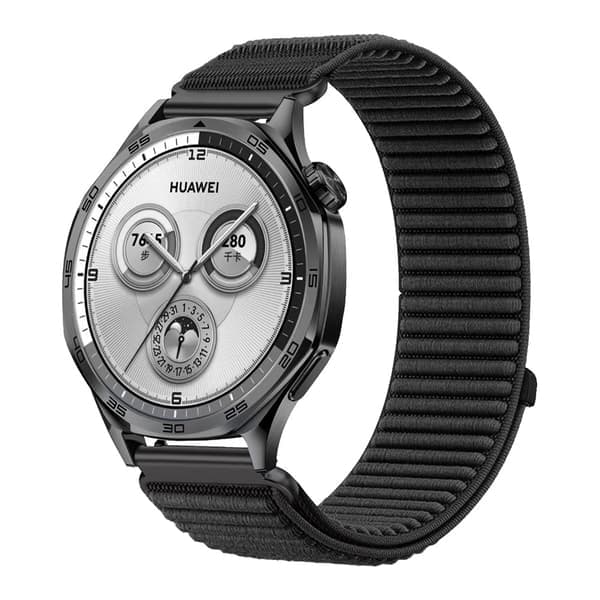 22 mm nylon sportsrem til smartwatch, quick release Sort Black