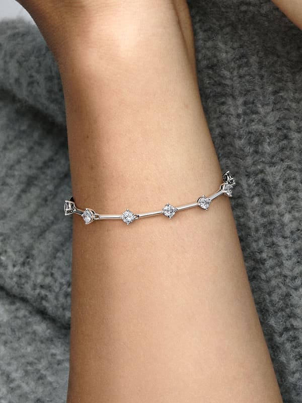 Pandora - Sparkling Bars Armbånd - Sterlingsølv 7.1in/18cm