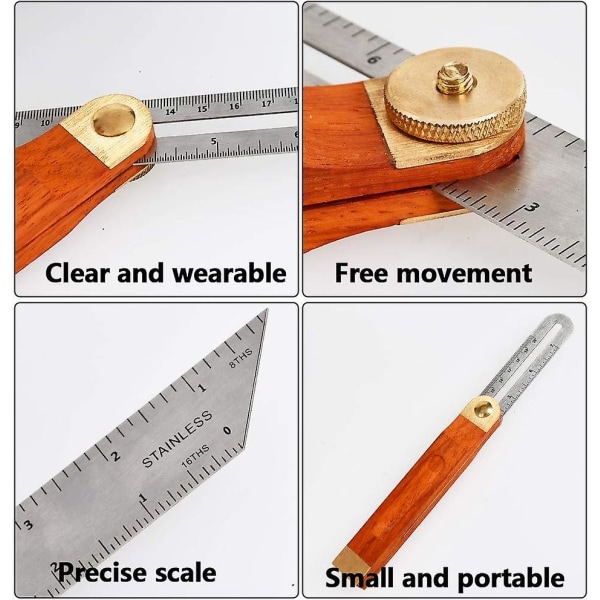 Slide Bevel, Skyde T-bevel, Snedker Vinkel, 318mm Dobbeltsidet Stopper Vinkel, 26mm Snedker Stopper Vinkel (hy)