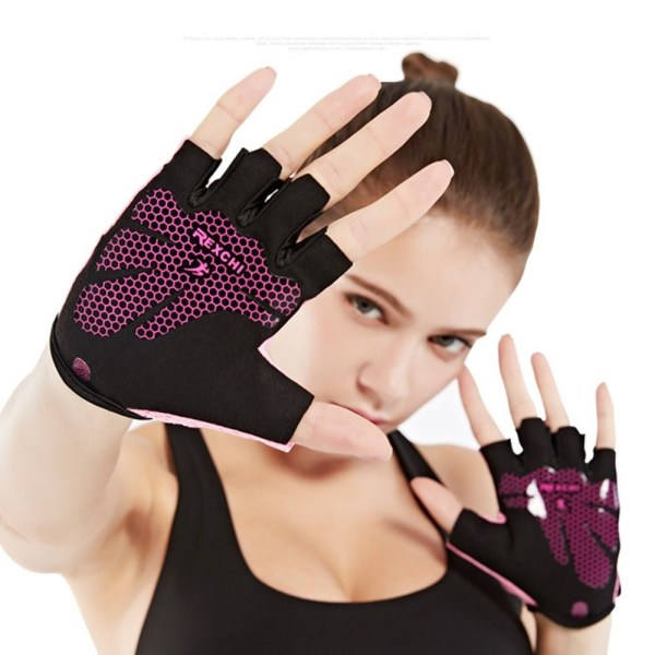 Halvfinger handsker Yoga handsker pink L
