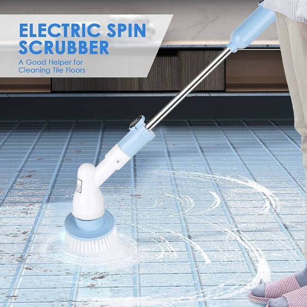 Trådløs elektrisk moppe med langt håndtag, husholdningsrengøringsværktøj, bærbar spinskrubber, til