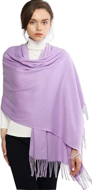 Dametørklæder Pashmina-sjal og -omslag til bryllupstørklæder til kvinder Vinter (Lavendel)