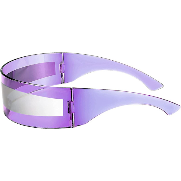80-luvun futuristisen visiiri Cyber aurinkolasit miehille ja naisille Futuristiset punk-tyyli Cosplay B2740